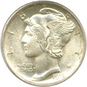 image for: 1918-D 10c PCGS/CAC MS64