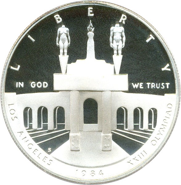 image for: 1984-S $1 PCGS Proof 69 DCameo (Olympic)