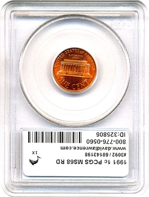 image for: 1991 1c PCGS MS68 RD