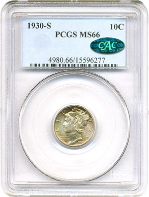 image for: 1930-S 10c PCGS/CAC MS66