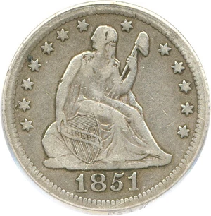 image for: 1851-O 25c PCGS/CAC VF20