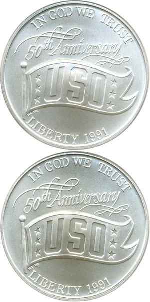 image for: 2-Coin Lot: 1991-D $1 PCGS MS69 (USO)