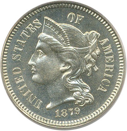 image for: 1879 3cN PCGS/CAC Proof 66 Cameo