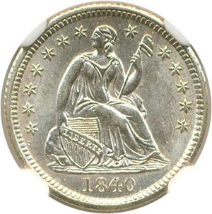 image for: 1840 H10c NGC MS64 (Drapery)