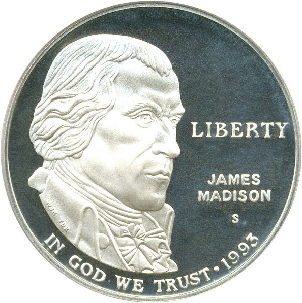 image for: 1993-S $1 PCGS Proof 69 DCameo (Madison)