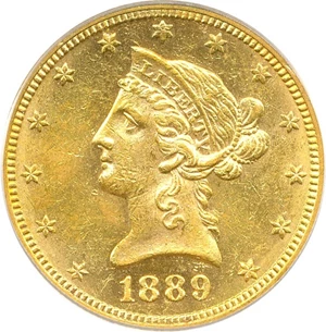image for: 1889 $10 PCGS MS60