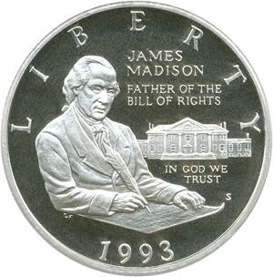 image for: 1993-S 50c PCGS Proof 69 DCameo (Madison)