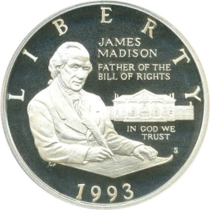 image for: 1993-S 50c PCGS Proof 69 DCameo (Madison)
