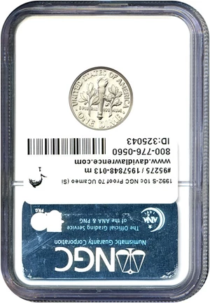 image for: 1992-S 10c NGC Proof 70 UCameo (Silver)