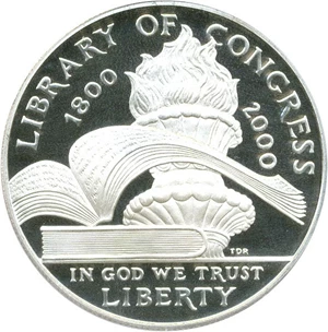 image for: 2000-P $1 PCGS Proof 69 DCameo (Library of Congress)