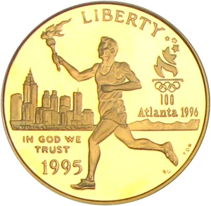 image for: 1995-W $5 PCGS Proof 69 DCameo (Olympic Torch)