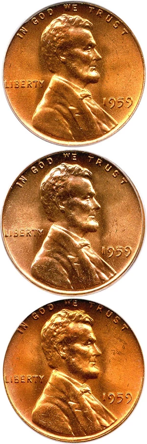 image for: (Lot of 3) 1959 1c PCGS MS66 RD