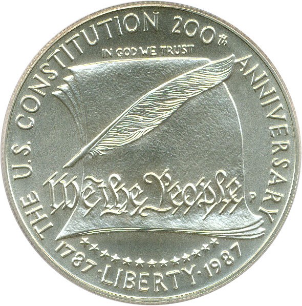 image for: 1987-P $1 PCGS MS69 (Constitution)