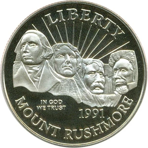 image for: 1991-S 50c PCGS Proof 69 DCameo (Mt. Rushmore)