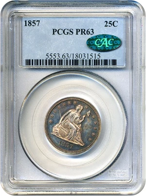 image for: 1857 25c PCGS/CAC Proof 63