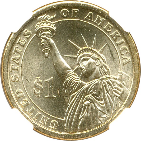 image for: 2009 Zach Taylor $1 NGC MS66  Missing Edge Lettering