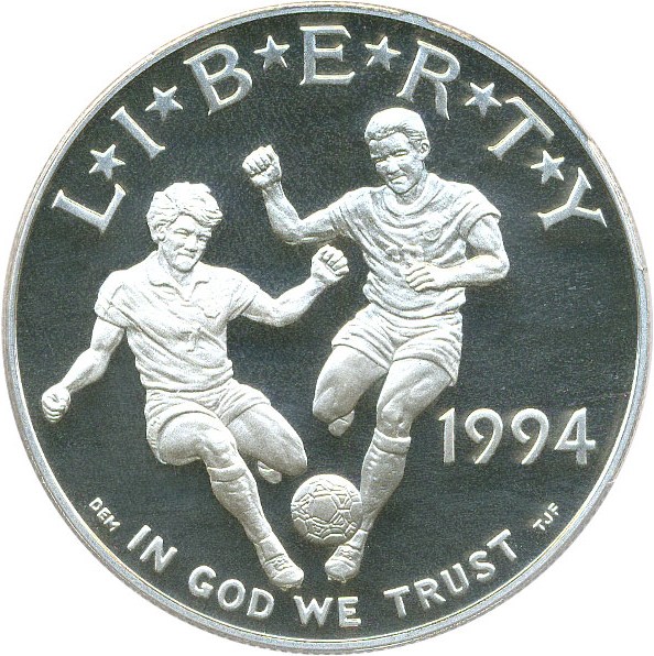 image for: 1994-S $1 PCGS Proof 69 DCameo (World Cup)