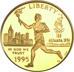 image for: 1995-W $5 PCGS Proof 69 DCameo (Olympic Torch)