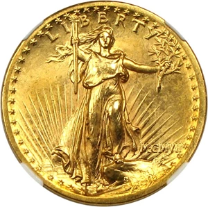 image for: 1907 $20 NGC MS66 (High Relief, Flat Edge)