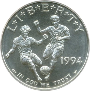 image for: 1994-D $1 PCGS MS69 (World Cup)