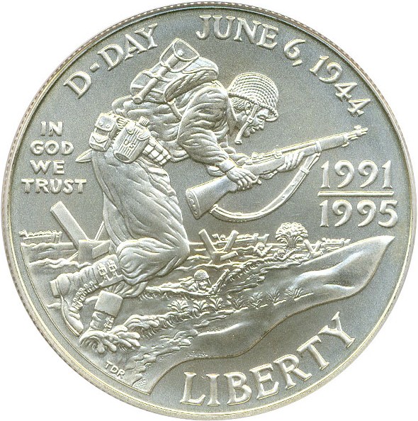 image for: 1991-95-D $1 PCGS MS69 (W.W. II)