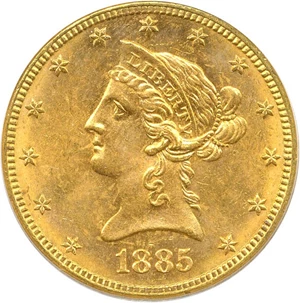 image for: 1885 $10 PCGS MS63
