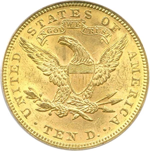 image for: 1896 $10 PCGS/CAC MS63