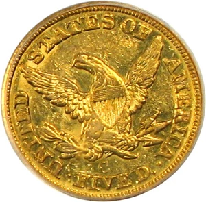 image for: 1849-C $5 PCGS AU50