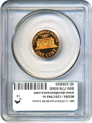 image for: 1961 1c PCGS Proof 69 RD Cameo