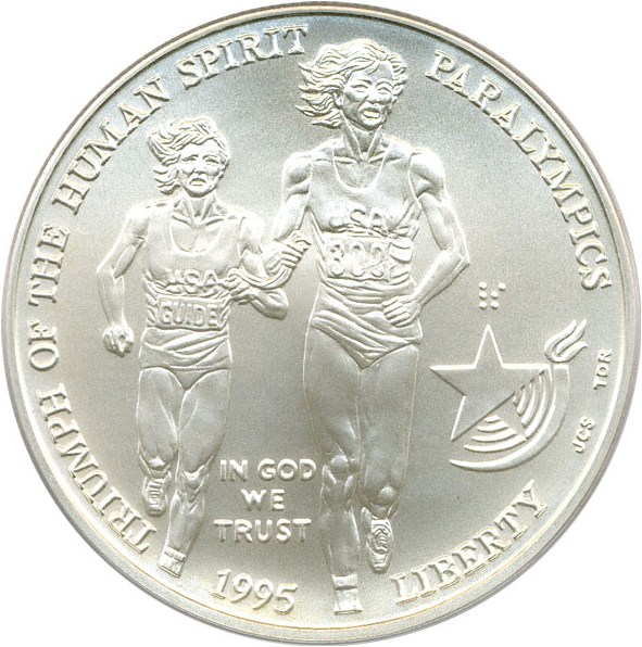 image for: 1995-D $1 PCGS MS69 (Paralympics Blind Runner)