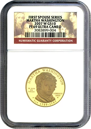 image for: 2007-W $10 NGC Proof 69 UCameo (Martha Washington)