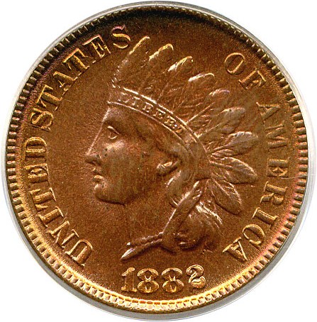 image for: 1882 1c PCGS MS64 RD OGH