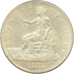 image for: 1874-S Trade$ PCGS MS63 OGH