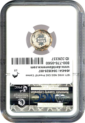 image for: 1871 H10C NGC/CAC Proof 67 Cameo