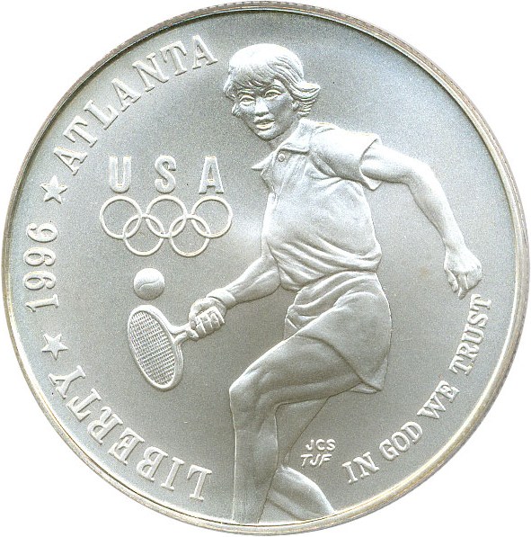 image for: 1996-D $1 PCGS MS69 (Olympic Tennis)