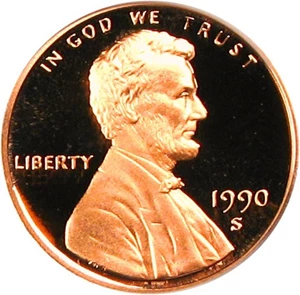 image for: 1990-S 1c PCGS Proof 70 RD DCameo