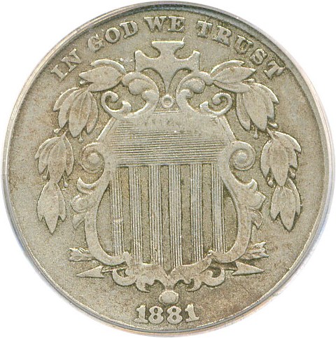 image for: 1881 5c PCGS VF20