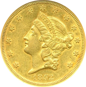 image for: 1852-O $20 NGC AU58
