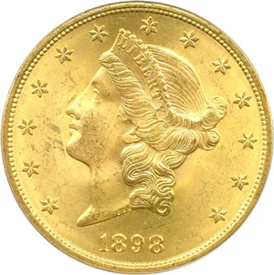 image for: 1898-S $20 PCGS MS65
