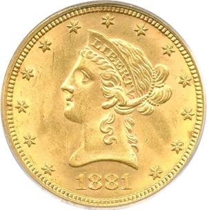 image for: 1881 $10 PCGS MS63