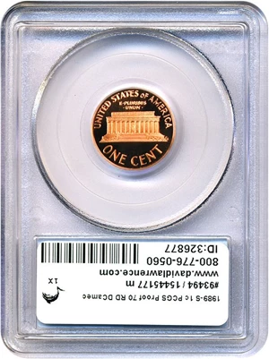 image for: 1989-S 1c PCGS Proof 70 RD DCameo