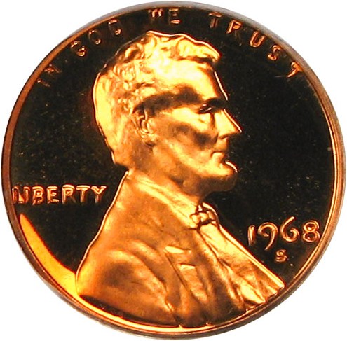 image for: 1968-S 1c PCGS Proof 68 RD DCameo