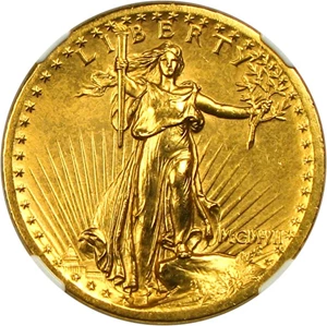 image for: 1907 High Relief $20 NGC MS63 (Flat Rim)