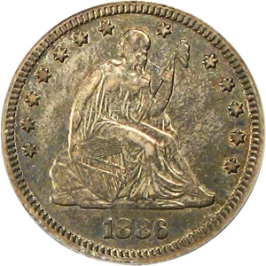 image for: 1886 25c PCGS AU50