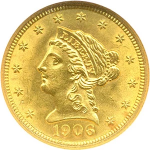 image for: 1906 $2 1/2 NGC MS64