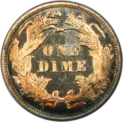 image for: 1875 10c PCGS/CAC Proof 65 Cameo