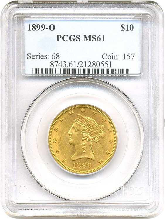 image for: 1899-O $10 PCGS MS61