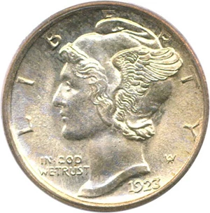 image for: 1923-S 10c PCGS MS66