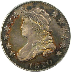 image for: 1820 25c PCGS AU50 (Small O)