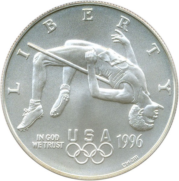 image for: 1996-D $1 PCGS MS69 (Olympic High Jump)